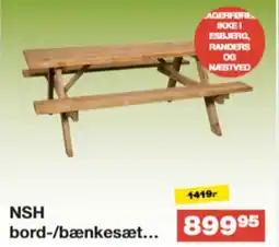 Bauhaus NSH bord-/bænkesæt tilbud