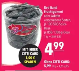 Citti Red Band Fruchtgummi oder Lakritz tilbud
