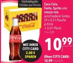 Citti Coca-Cola, Fanta, Sprite oder mezzo mix tilbud