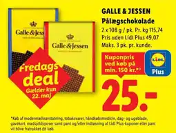 Lidl GALLE & JESSEN Pålægschokolade tilbud