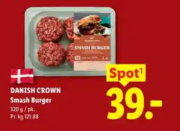 Lidl DANISH CROWN Smash burger tilbud