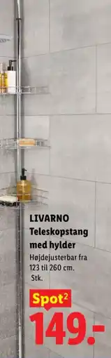 Lidl LIVARNO Teleskopstang med hylder tilbud
