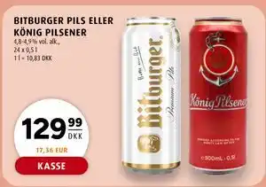 Scandinavian Park BITBURGER PILS ELLER KÖNIG PILSENER tilbud