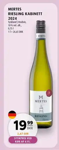 Scandinavian Park MERTES RIESLING KABINETT 2024 tilbud