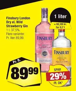 Calle Finsbury London Dry el. Wild Strawberry Gin tilbud
