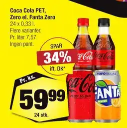 Calle Coca Cola PET, Zero el. Fanta Zero tilbud