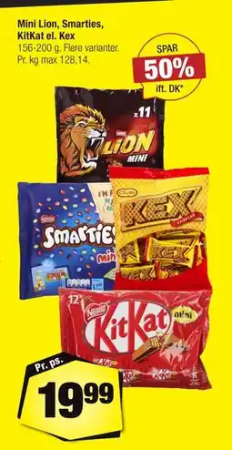 Calle Mini Lion, Smarties, KitKat el. Kex tilbud