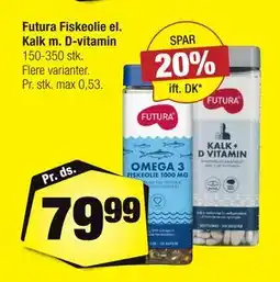 Calle Futura Fiskeolie el. Kalk m. D-vitamin tilbud