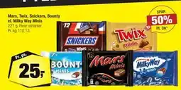 Calle Mars, Twix, Snickers, Bounty el. Milky Way Minis tilbud