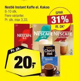 Calle Nestlé Instant Kaffe el. Kakao tilbud