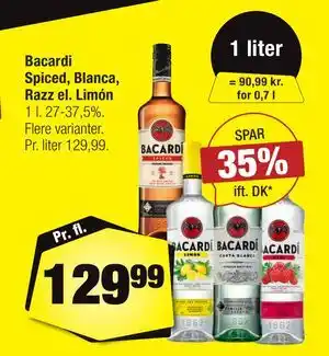Calle Bacardi Spiced, Blanca, Razz el. Limón tilbud