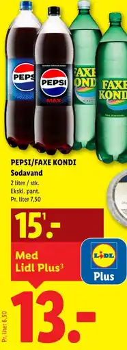 Lidl PEPSI/FAXE KONDI Sodavand tilbud