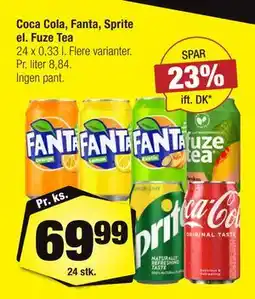 Calle Coca Cola, Fanta, Sprite el. Fuze Tea tilbud