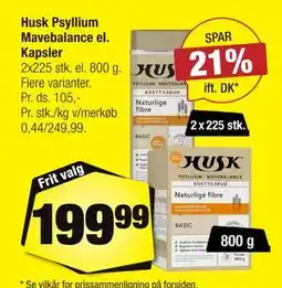 Calle Husk Psyllium Mavebalance el. Kapsler tilbud