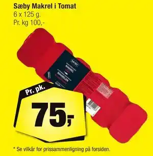 Calle Sæby Makrel i Tomat tilbud