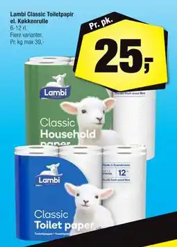 Calle Lambi Classic Toiletpapir el. Køkkenrulle tilbud