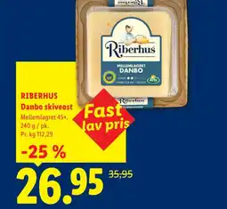 Lidl RIBERHUS Danbo skiveost tilbud