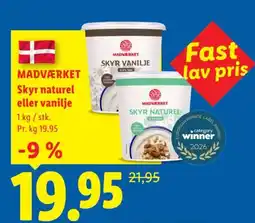 Lidl MADVÆRKET Skyr naturel eller vanilje tilbud