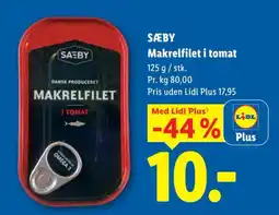 Lidl SÆBY Makrelfilet i tomat tilbud