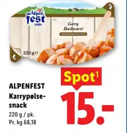Lidl ALPENFEST Karrypølse- snack tilbud