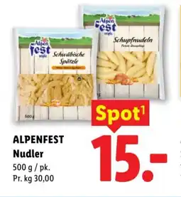 Lidl ALPENFEST Nudler tilbud