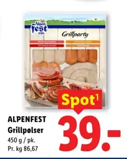 Lidl ALPENFEST Grillpølser tilbud