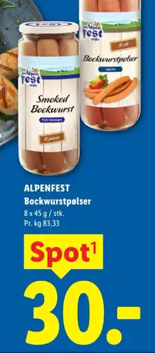 Lidl ALPENFEST Bockwurstpølser tilbud
