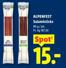 Lidl ALPENFEST Salamisticks tilbud