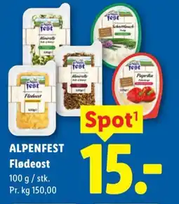 Lidl ALPENFEST Flødeost tilbud