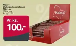 Fleggaard Malaco Chokoladekaramelstang 100x14g tilbud