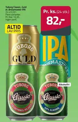 Fleggaard Tuborg Classic, Guld el. Brewmaster IPA tilbud