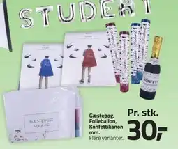 Fleggaard Gæstebog, Folieballon, Konfettikanon mm tilbud