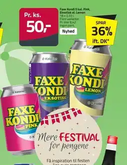 Fleggaard Faxe Kondi 0 kal. Pink, Eksotisk el. Lemon tilbud
