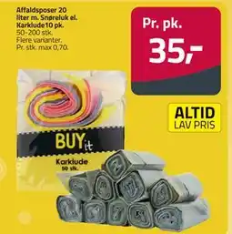 Fleggaard Affaldsposer 20 liter m. Snøreluk el. Karklude10 pk tilbud