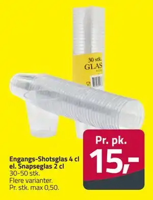 Fleggaard Engangs-Shotsglas 4 cl el. Snapseglas 2 cl tilbud