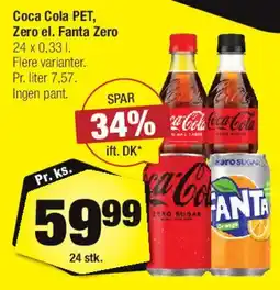 Calle Coca Cola PET / Fanta Zero (flasker) tilbud