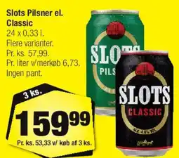 Calle Slots Pilsner el. Classic (øl) tilbud