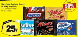 Calle Mars, Twix, Snickers, Bounty eller Milky Way Minis tilbud