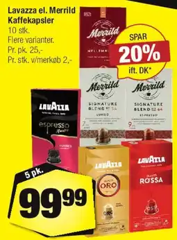Calle Lavazza / Merrild kaffekapsler tilbud