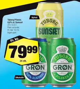 Calle Tuborg Pilsner / Grøn / Sunset tilbud