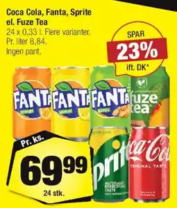 Calle Coca Cola / Fanta / Sprite / Fuze Tea (dåser) tilbud