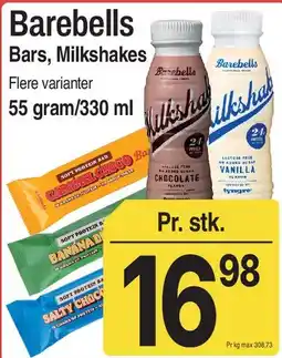 ABC Lavpris Barebells Bars, Milkshakes tilbud
