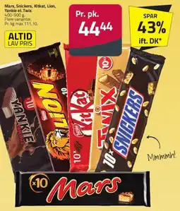 Fleggaard Mars, Snickers, KitKat, Lion, Twix (flere varianter) tilbud