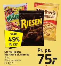 Fleggaard Storck Riesen, Werther's eller Mamba tilbud