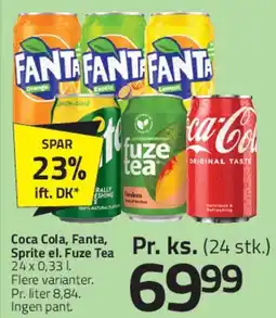 Fleggaard Coca Cola, Fanta, Sprite el. Fuze Tea (24 x 0,33 l) tilbud