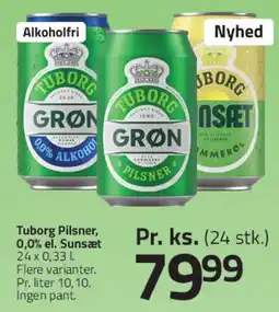 Fleggaard Tuborg (Grøn / Sunset) 24 x 0,33 l tilbud