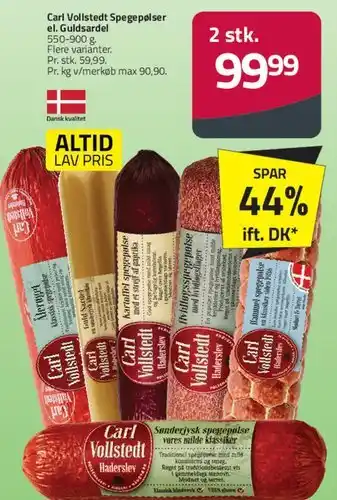 Fleggaard Carl Vollstedt spegepølser tilbud
