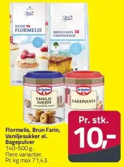Fleggaard Flormelis / Brun Farin / Vaniljesukker / Bagepulver tilbud