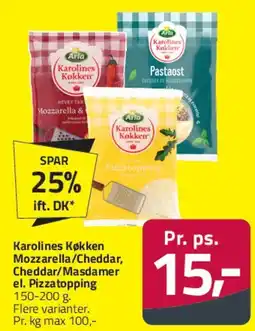 Fleggaard Karolines Køkken Mozzarella / Cheddar / Pizzatopping tilbud
