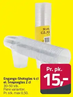 Fleggaard Engangs-shotsglas / Snapsesglas tilbud
